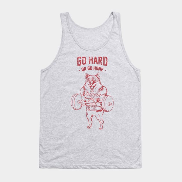 Go Hard or Go Home Shiba Inu Tank Top by huebucket